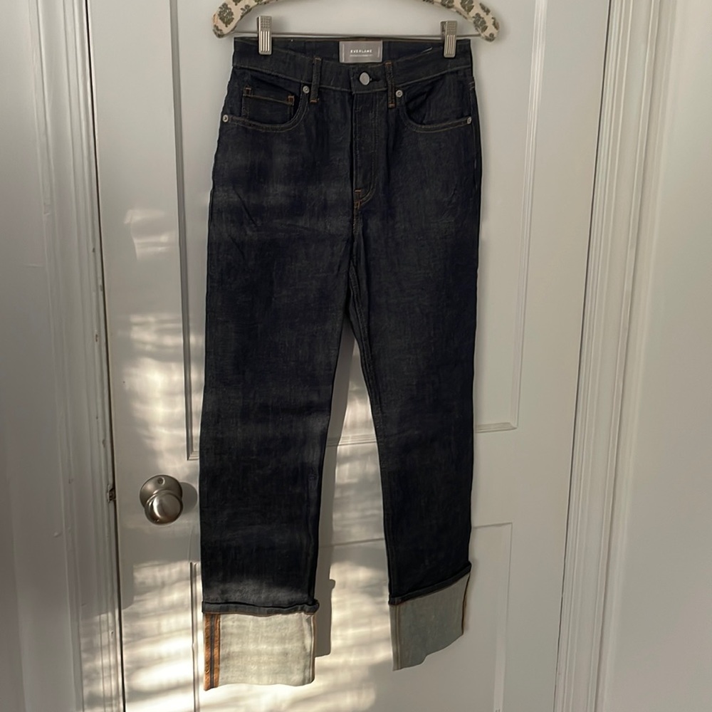 Everlane high rise straight jeans